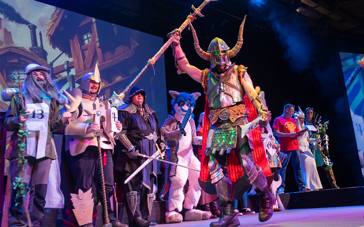 Players Cosplay on stage
